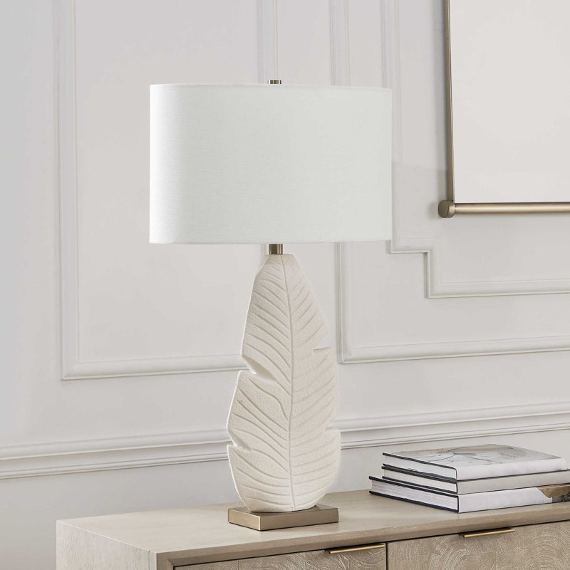 Uttermost Palm Leaf White Table Lamp