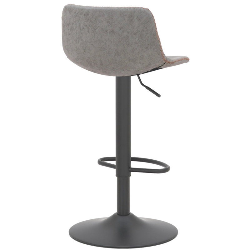 Yasmine Swivel Upholstered Adjustable Height Counter Stool with Metal Frame, Gray