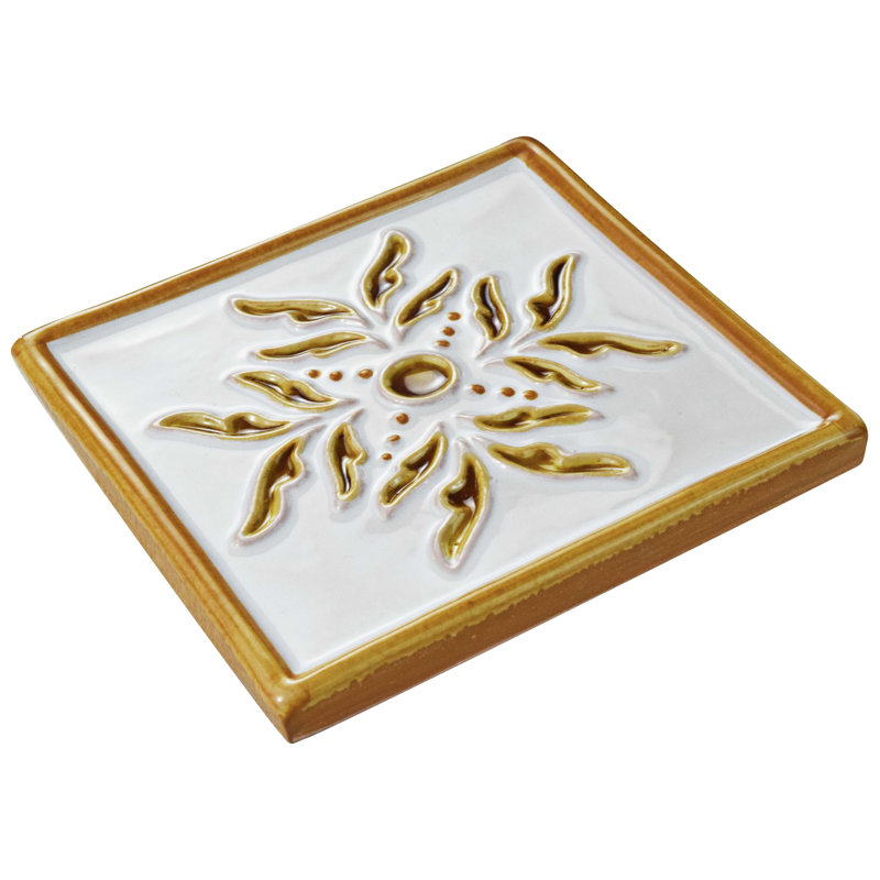 Carrelage décoratif en céramique Novacento Taco Evoli 5 po x 5 po, Blanc / Jaune