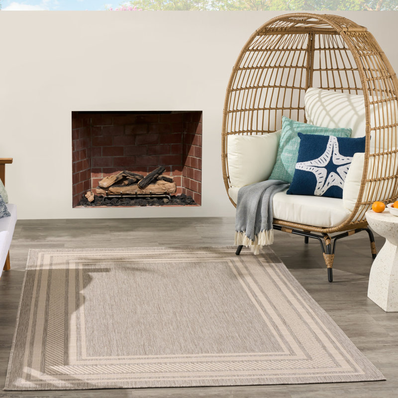 Horizon Indoor/Outdoor Modern Rug, Rectangle 5' x 7', Gray