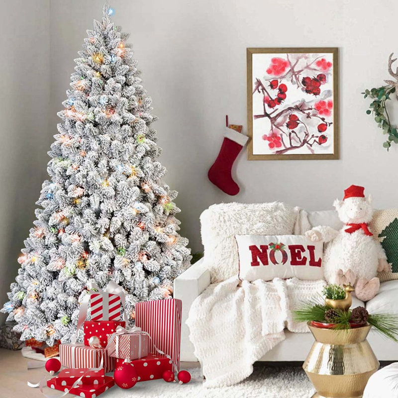 Arbre de Noël 6 pi avec lumières colorées UL, H 6 pi