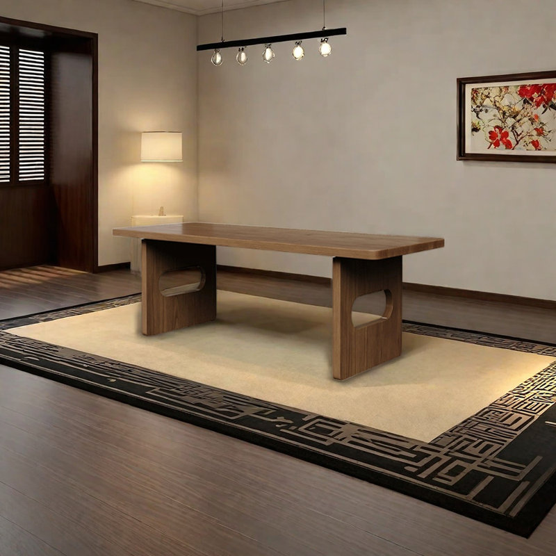 Table de salle à manger unique en bois massif, H 29,53 po x L 55,12 po x l 27,56 po
