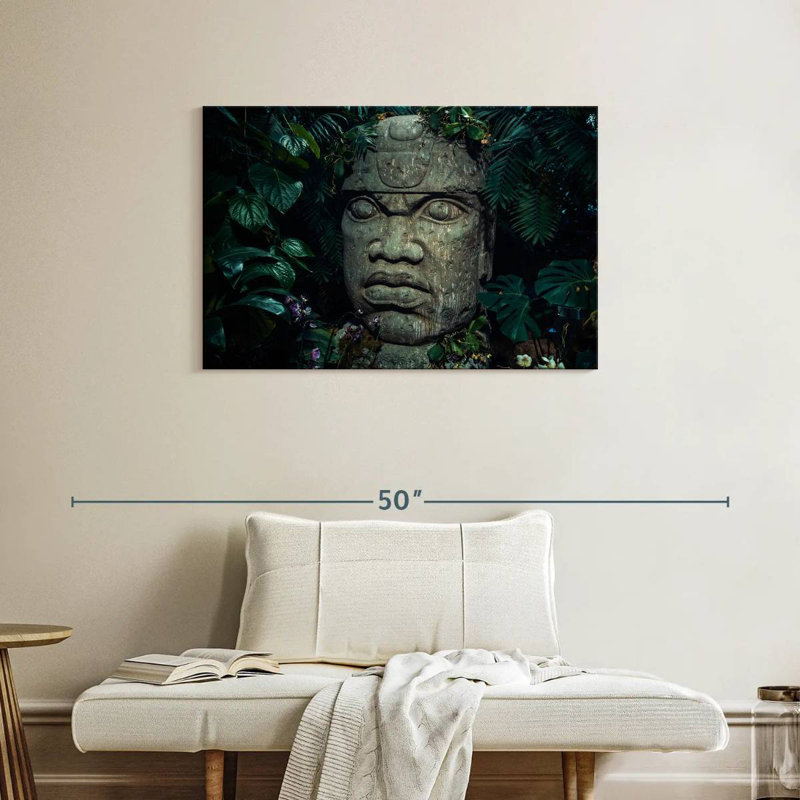 Tête Leisha Mayan Olmec, H 24 po x l 36 po