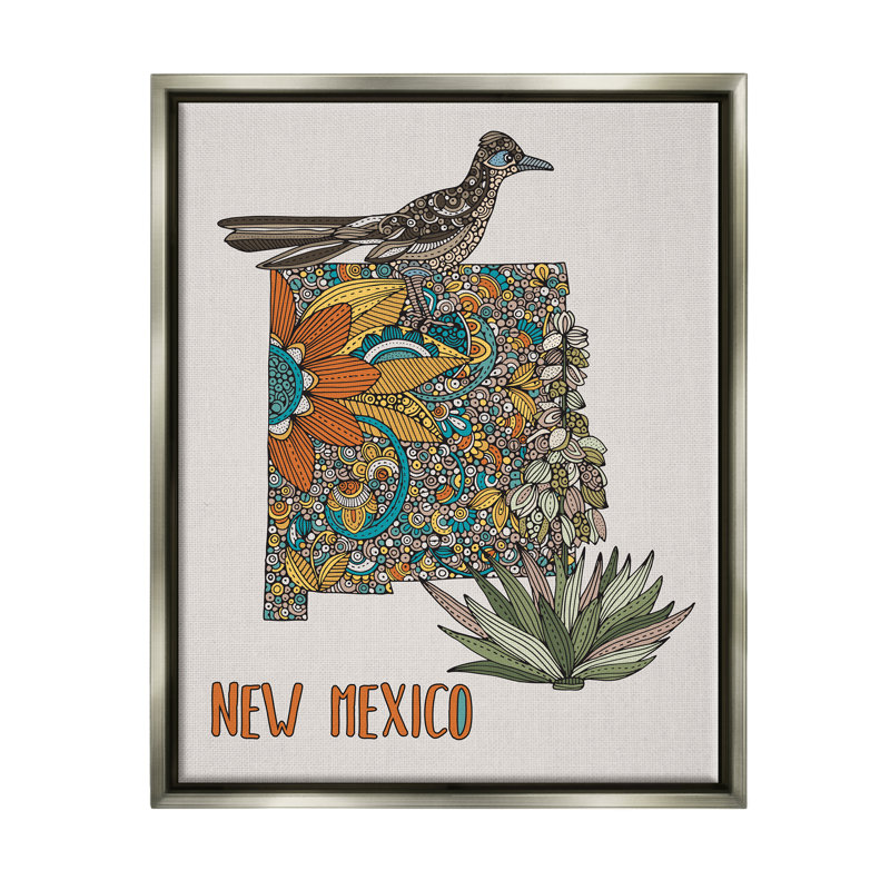 «Yucca Intricate New Mexico and Roadrunner Floral Bird» par Valentina Harper - impression, H 31 po x l 25 po x P 1,7 po