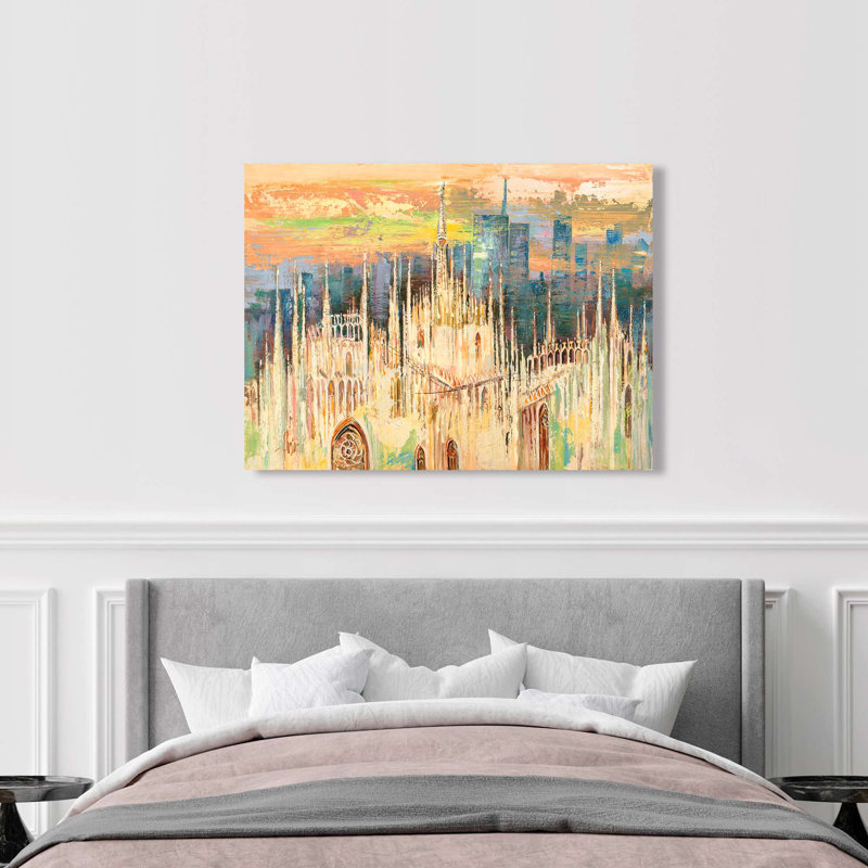 Glimpse Of Milan At Sunset by Luigi Florio - Wrapped Canvas Print, 70cm H x 100cm W x 4cm D