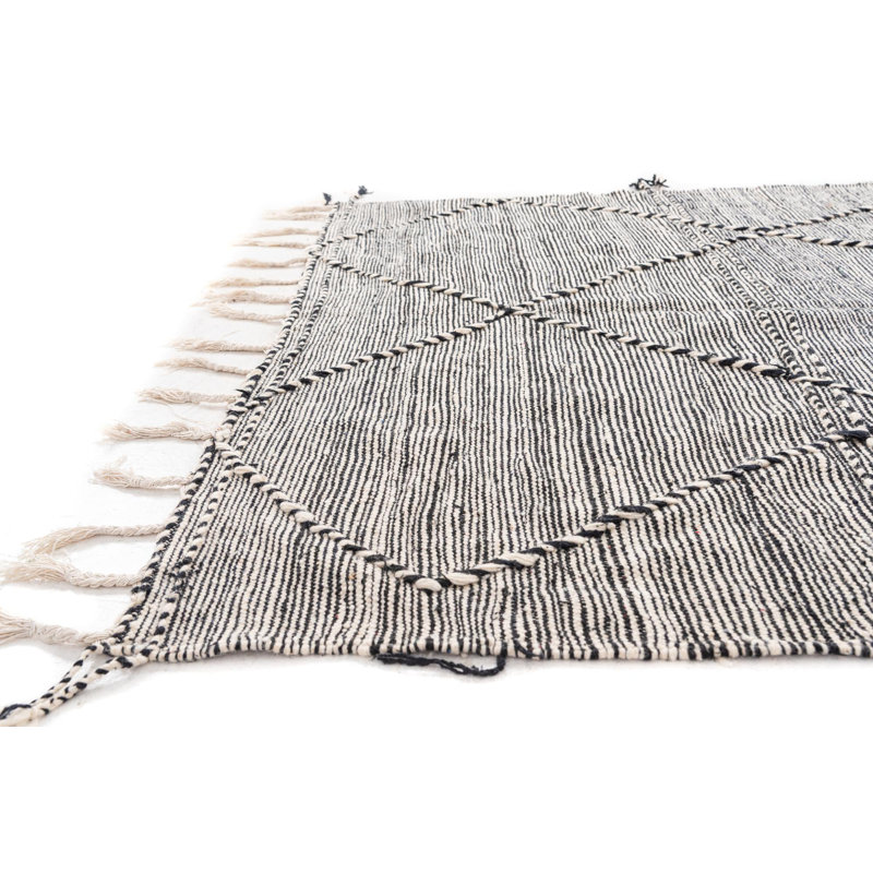 Tapis noir et blanc Orpheus