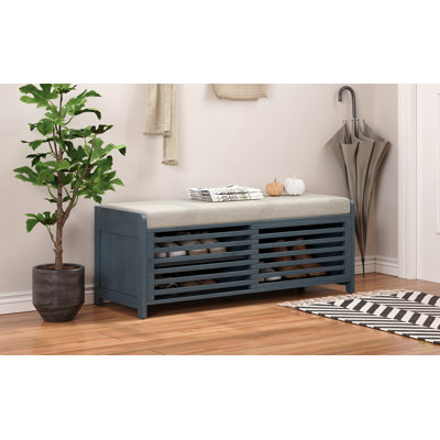 Banc à chaussures avec rangement et coussin, banc de rangement à volets avec charme pour le salon, vestibule