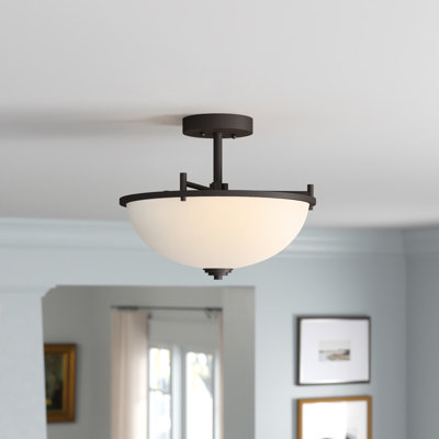 Brucker Glass Semi Flush Mount