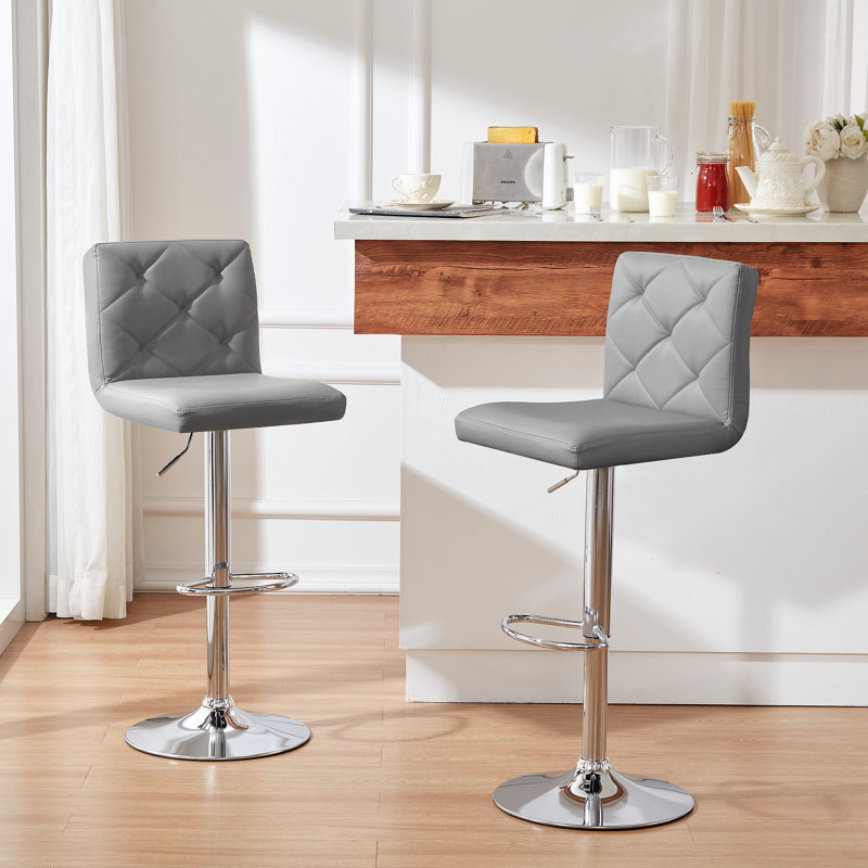 Tabouret de bar pivotant à hauteur réglable Corneliea, Gris clair