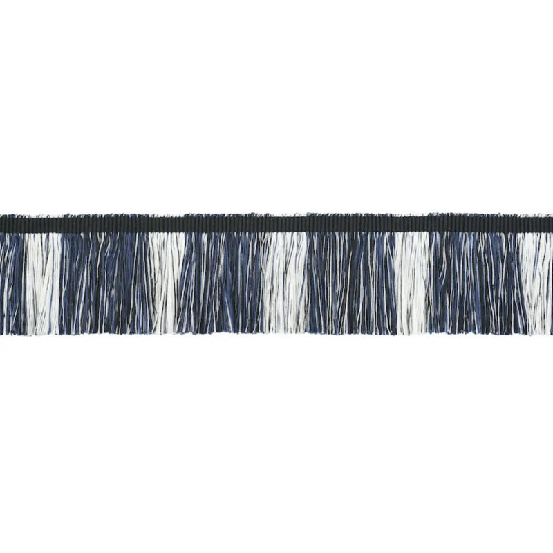 Schumacher x Stephanie Seal Brown Calcada Fringe, Blue/ Dark Blue
