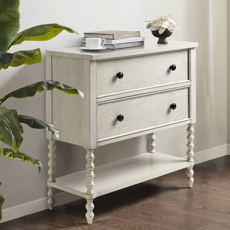 Magnifique commode décorative 2 avec blanc antique et bois massif avec des éléments élégants pour la décoration intérieure