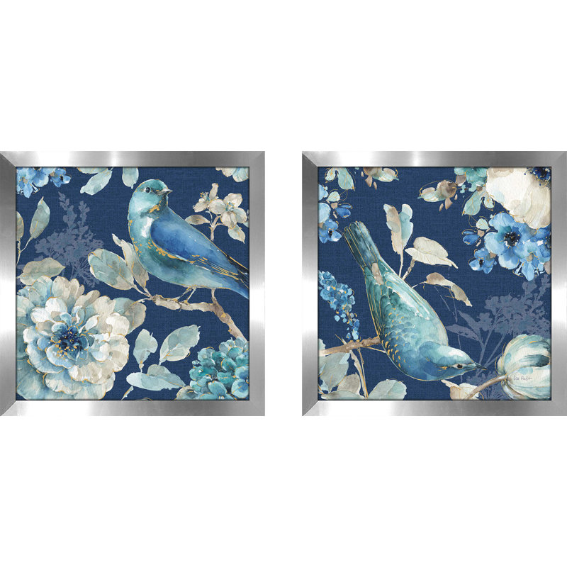 Indigold XXIII - ensemble de 2 reproductions encadrées sur papier, H 16,5 po x l 33 po, Pas de tapis