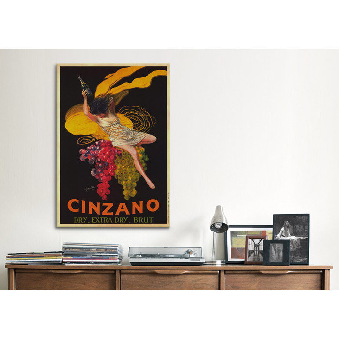 «Asti Cinzano», affiche vintage sur toile, H 40 po x l 26 po x P 1,5 po, Toile tendue, Pas de tapis