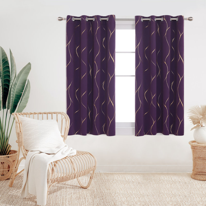 Valmar Blackout Curtain Pair, Width 117 x Drop 138cm, Purple Grape