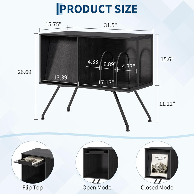 67.8 cm H Multimedia Storage, Black
