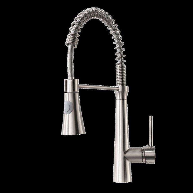 Pull Down Single Handle Kitchen Faucet, Brushed Nickel