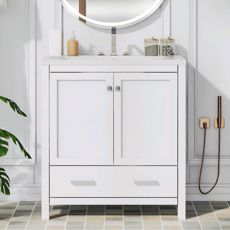 Rangement pour salle de bain Swantje, Blanc