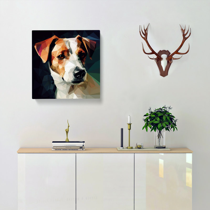 Jack Russell Cubism - Wrapped Canvas