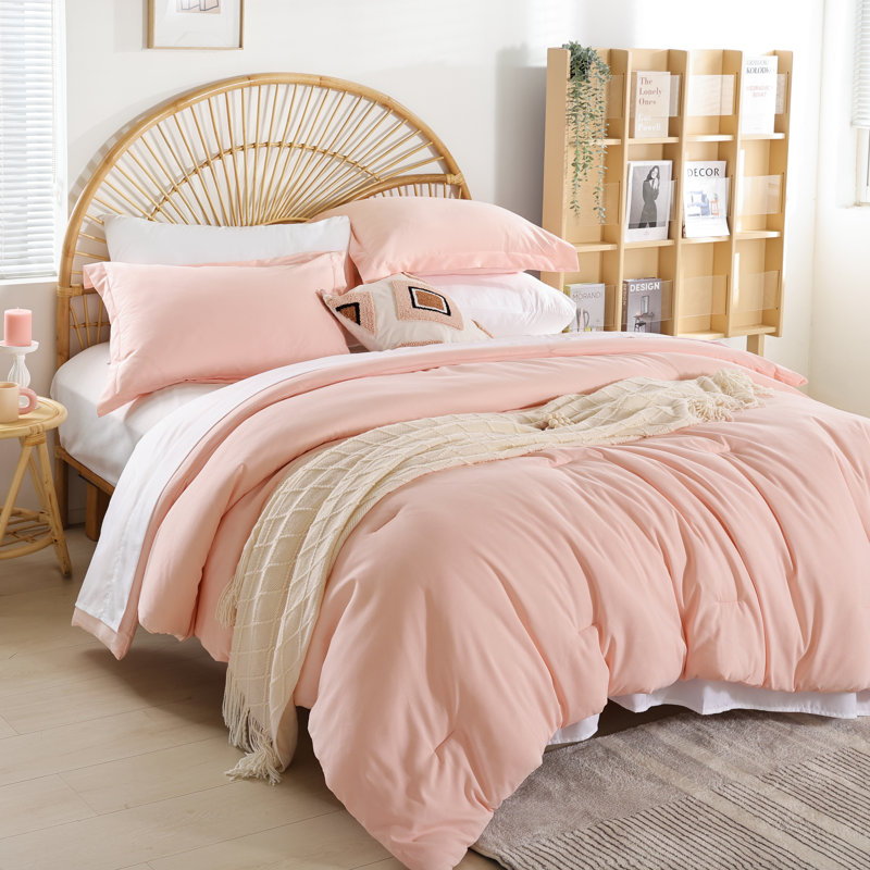 Fluffy Comforter Set 7 Pieces-Bedding Set for All Seasons Soft Comforter With Fitted Sheet, Flat Sheet, Pillow Shams, Pillowcases