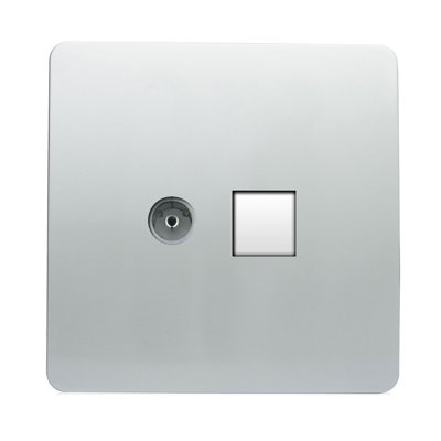 Trendi Switch 2 Gang Female TV Co-Axial & Telephone Sockets