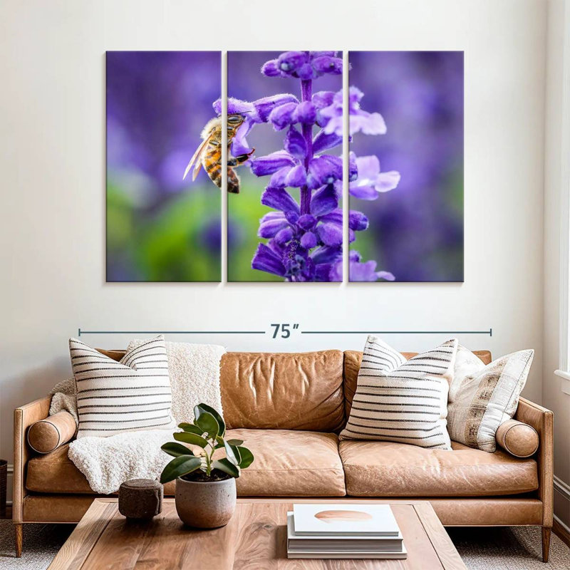 Brampt Flower And Bee, 42" H x 65" W