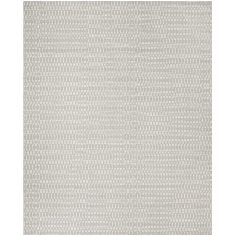 Tapis en laine / coton à tissage plat Aniwa en ivoire / gris, Rectangle 9 pi x 12 pi
