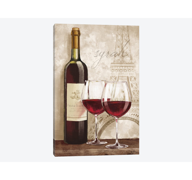 «Wine In Paris IV» par Janelle Penner, impression sur toile tendue, H 18 po x l 12 po x P 1,5 po, Toile tendue, Pas de tapis