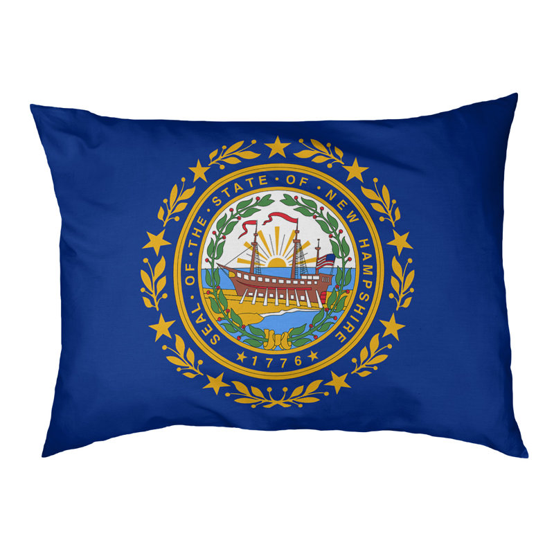 Coussin stylisé new hampshire flag Burien, L 32,5 po x l 42,5 po, Noir