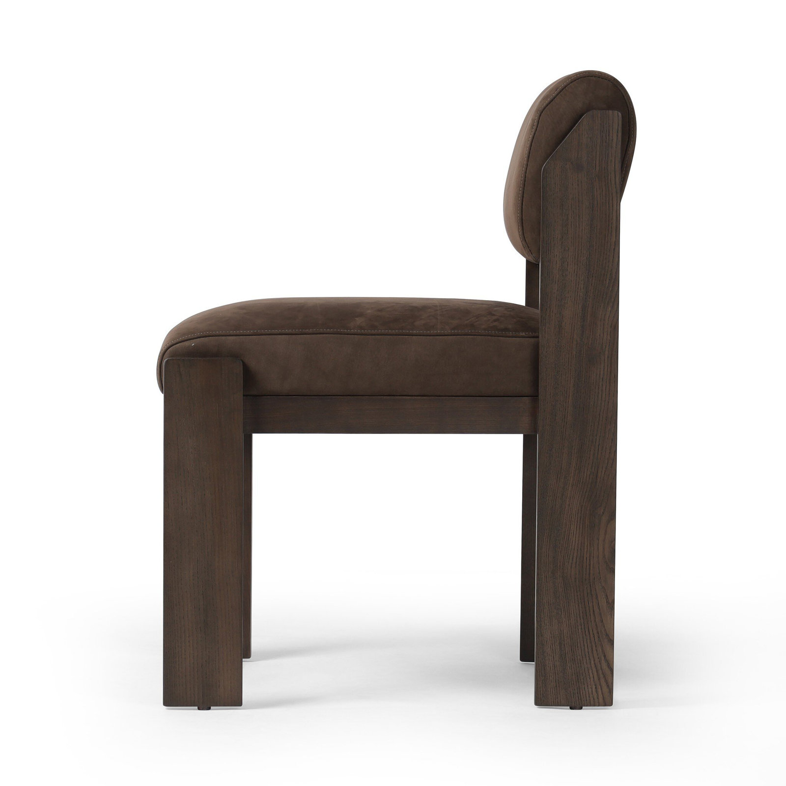 Olney Genuine Leather Side Chair, Black Genuine Leather