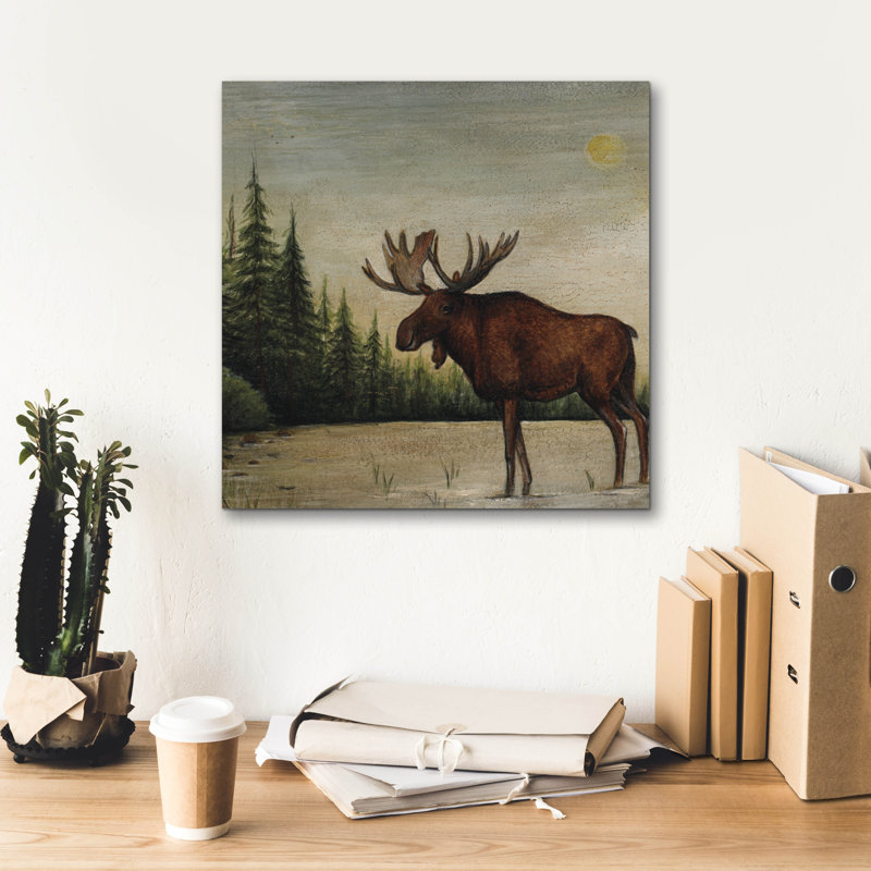 Art mural sur toile Epic Graffiti «North Woods Moose 2» par David Carter Brown, H 12 po x l 12 po x P 0,75 po