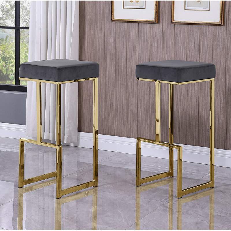 Tabouret de bar et de comptoir John-Henry, gris, Or, Tabouret de bar (siège d'une hauteur de 31 po)
