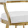 Dehn Modern Swivel Counter or Bar Height Barstool with Open Back and Footrest in Metal and Faux Leather