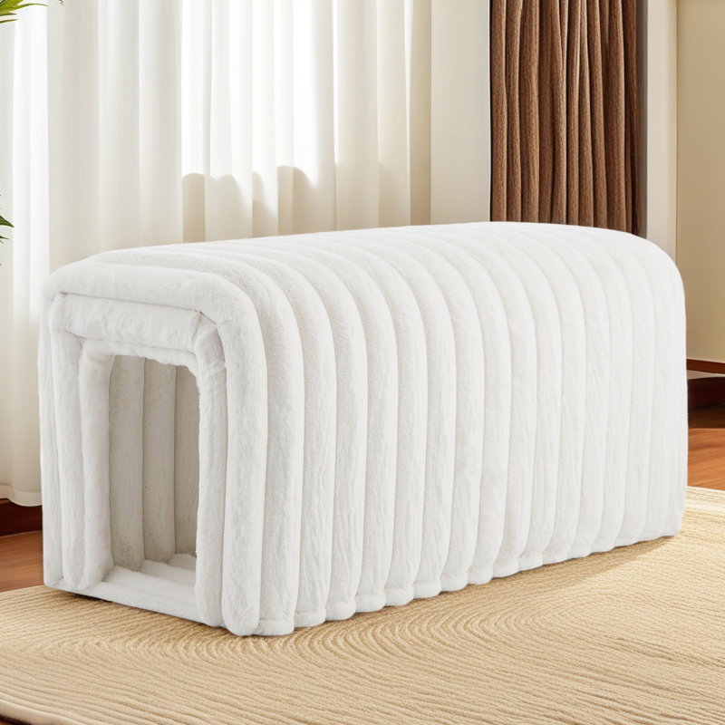 Repose-pieds avec rangement et repose-pieds pour animaux de compagnie, Beige