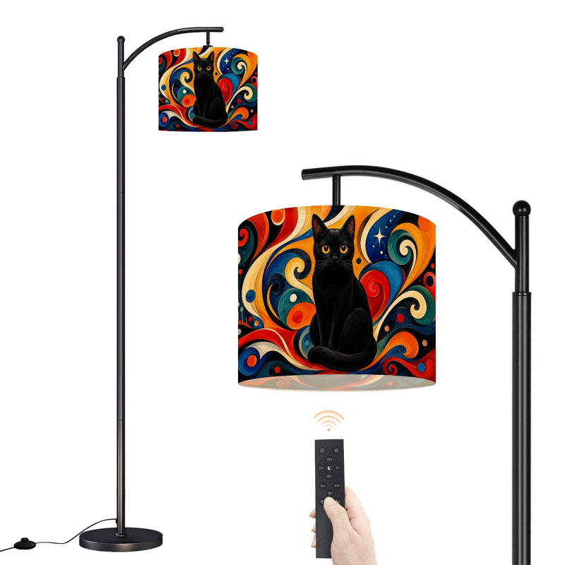  Lampe sur pied Arc Black Cat Vibrant Swirls