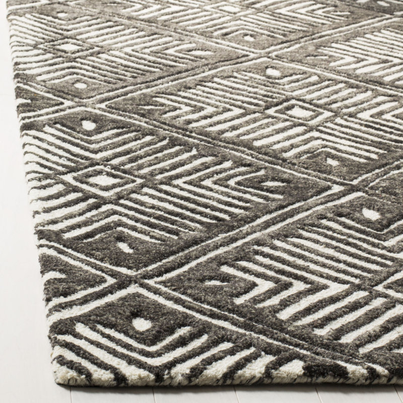 Oldroyd Hand Tufted Wool Geometric Rug, Rectangle 2' x 3'