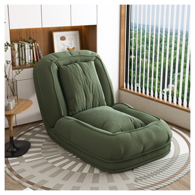 Lit rembourré pour chien pour adultes et animaux de compagnie, canapé-lit pliant avec 5 positions réglables, 2 coussins moelleux pour la chambre à coucher, le salon et le coin lecture (vert)