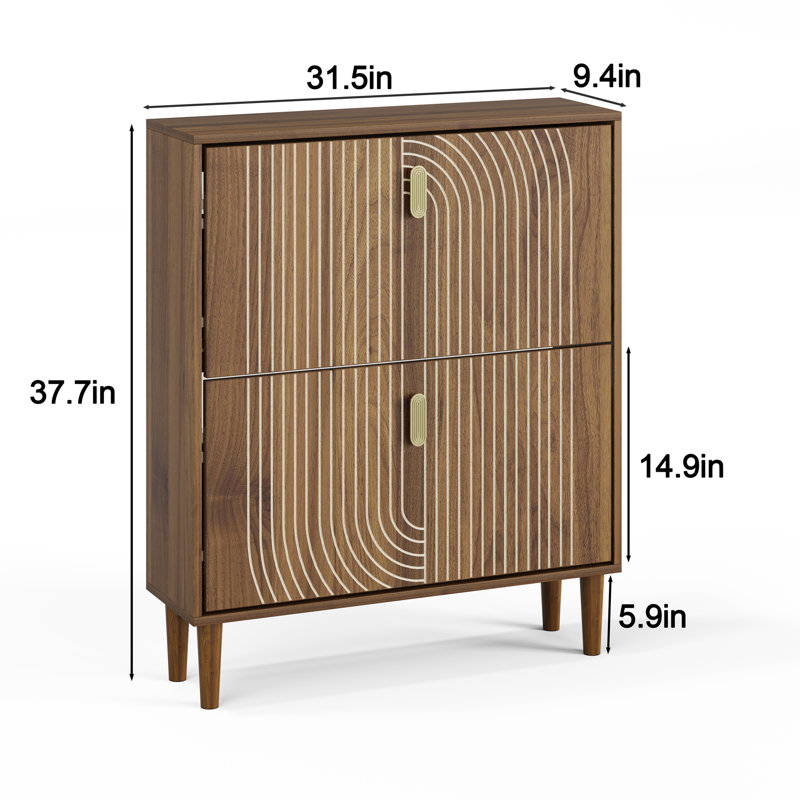 20 Pair Shoe Storage Cabinet, 95.76cm H x 80.01cm W x 23.88cm D