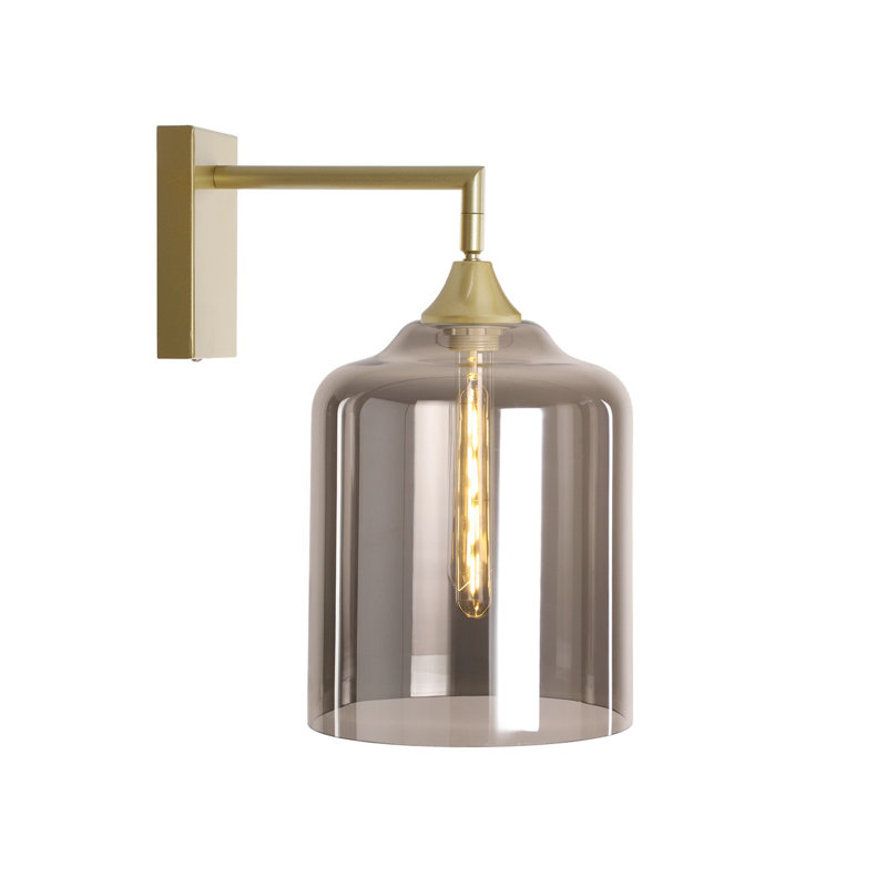 Borica Iron Armed Sconce, Gold, Smoke