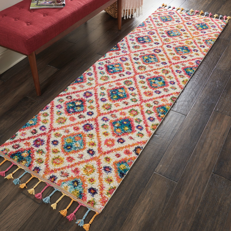 Tapis ivoire Lucina Tribal Bohemian, Tapis de couloir 2 pi 2 po x 6 pi