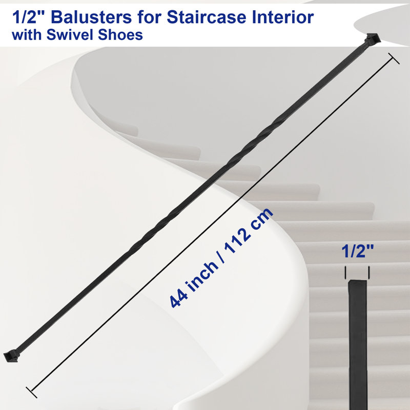 10Pcs Staircase Metal Balusters Decorative Banister Spindles-Double Twist Design