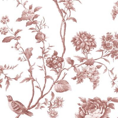 Martha Stewart Floral Vine Russet Wallpaper