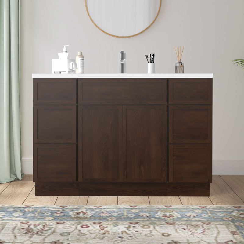 48'' Single Bathroom Vanity Base Only, Brown