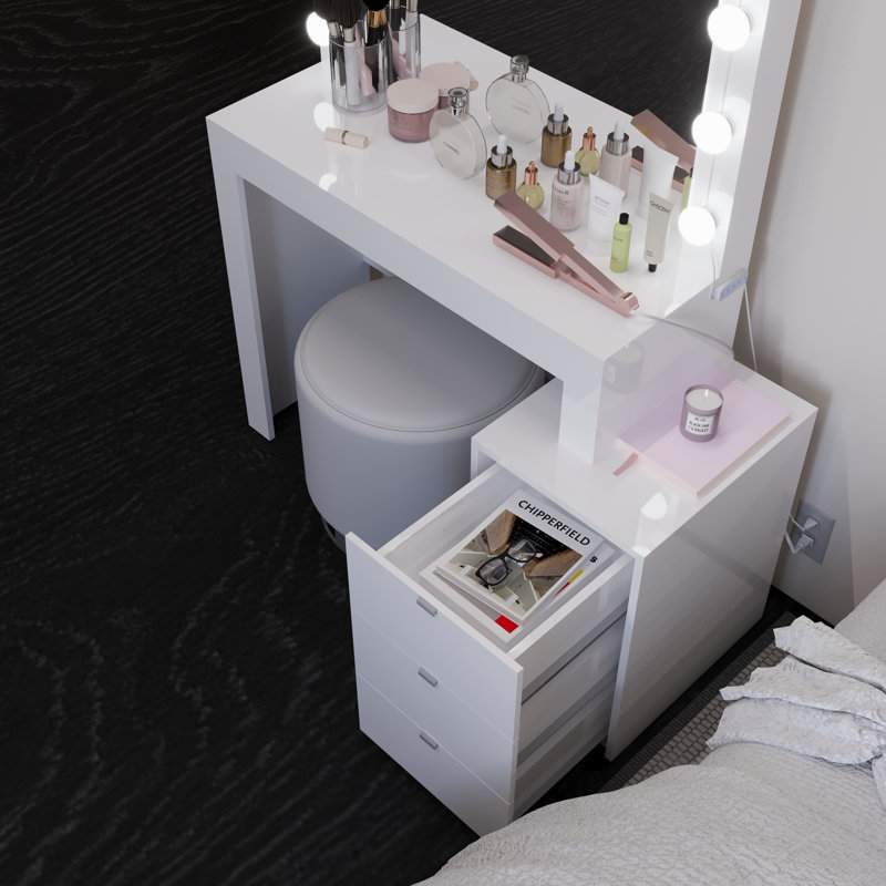 Aurora Dressing Lighted Vanity with Mirror