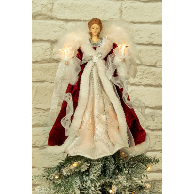 14'' Handmade Fabric Lighted Tree Topper