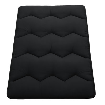 Matelas de futon japonais pliable de 3 po d'épaisseur, tatami en mousse haute densité, noir, grand