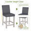 Ensemble de salle à manger 5 pièces à hauteur de comptoir avec chaises rembourrées et table garnie de cristal-534334310