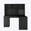 Bureau en L avec chargeur, bureau d'ordinateur avec tiroirs, bibliothèque, bureau d'angle moderne, bureau personnel, bureau d'écriture en L, bureau d'ordinateur en fibre de carbone avec rangement, noir