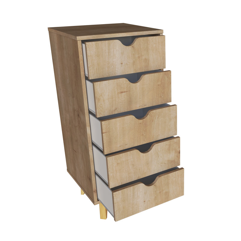 Commode pour la lingerie 5 tiroirs Bobbi-Rose, Brun