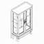 2 Doors Curio Cabinet With Tempered Glass Doors, Curio Cabinets With Mirrored Back Panel And Adjustable Shelves, Lighted Display Cabinet For Home, Office Light Bulb Included-146046799