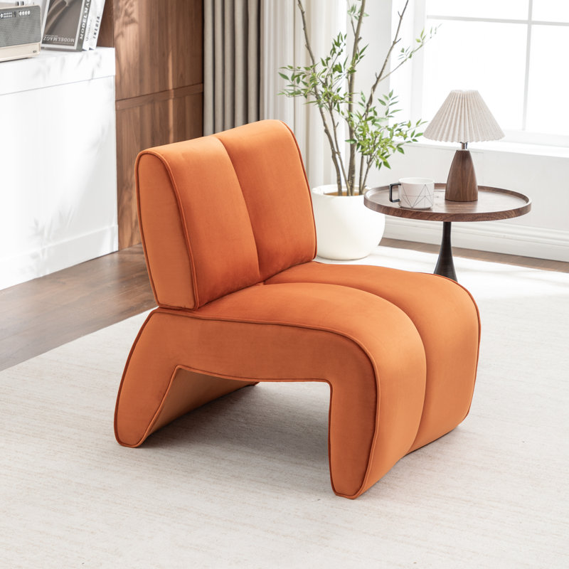 Fauteuil d'appoint en velours Angel, Orange
